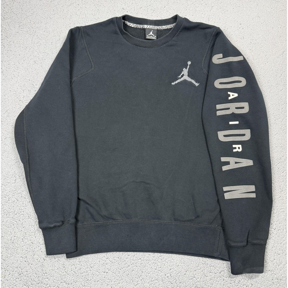 Jordan‎ Sweatshirt Mens Medium Fleece Crewneck Pullover Jumpman Logo 810747-010